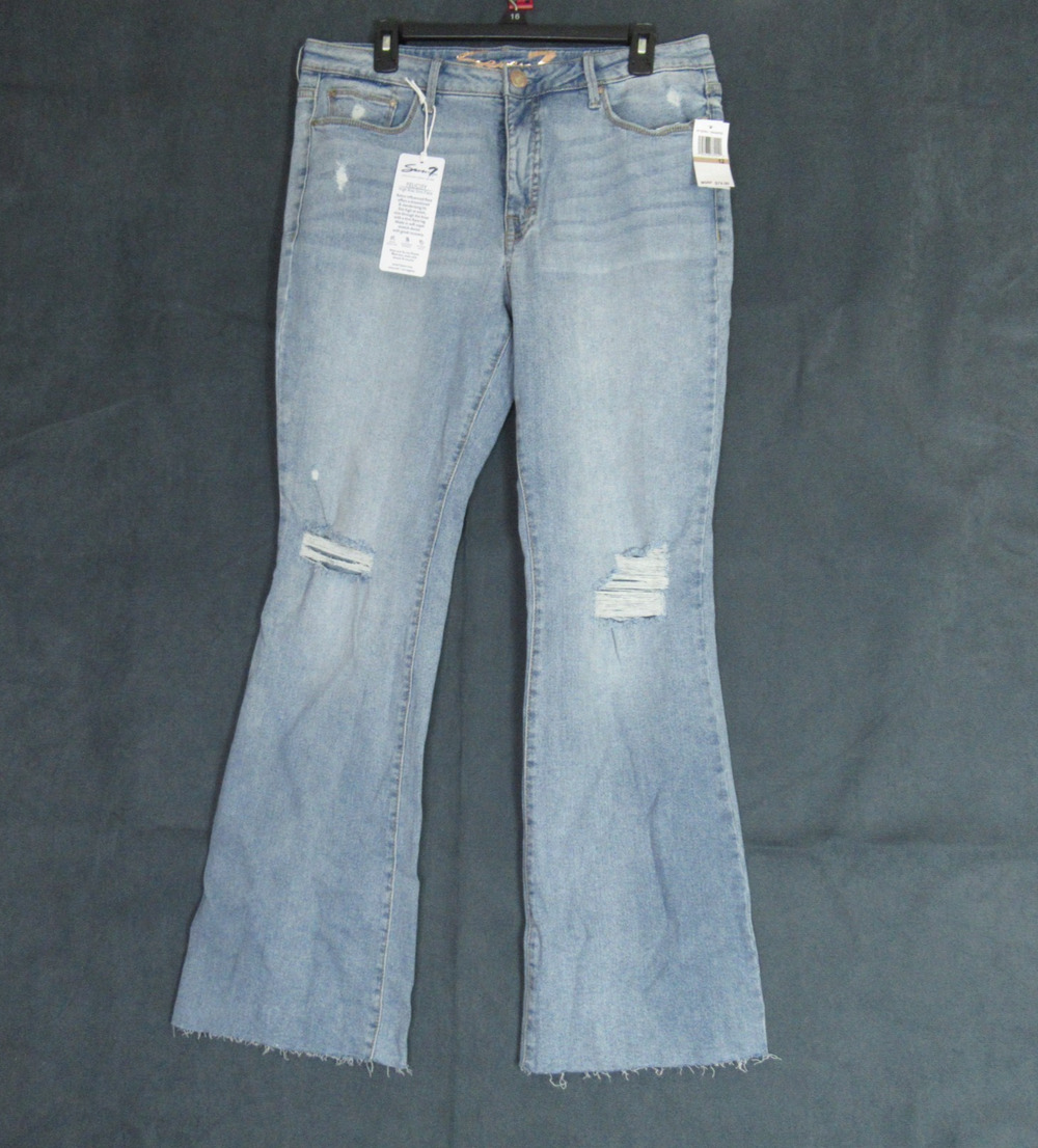 Seven7 Jeans Womens Size 12 Blue Felicity High Rise Slim Flare Enchanted NWT